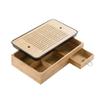 Bamboo Tea Tray, Water Storage And Drainage Tea Tray, 5-compartment Wooden Storage Box, Chinese Kung Fu Coffee Table Gift Box (Color : Black) view 1