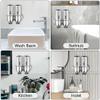 2 Chamber Wall Mounted Bathroom Shower Pump Dispenser and Organizer-Holds Shampoo, Soap, Conditioner, Shower Gel, for Bathroom Kitchen Hotel (Silver 2 Chamber) view 4