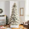 Glitzhome Christmas Tree Collar, 32" L Washed White Wooden Tree Collar Tree Stand Cover Christmas Tree Collars for Artificial Trees view 2