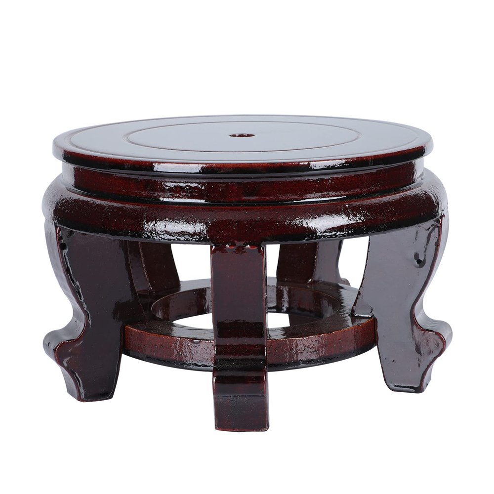 Happyyami Rosewood Oriental Vase Stand Fish Bowl Pot Stand Vase Stand Accessories Decor