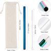 7 Pcs 8.5" Reusable Boba Drinking Straws 304 Stainless Steel Straws Set with 2 Cleaning Brushes Wide Metal Straw for Bubble Tea Milkshakes Smoothie Bar Accessory (Mixed Color) view 3