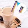 7 Pcs 8.5" Reusable Boba Drinking Straws 304 Stainless Steel Straws Set with 2 Cleaning Brushes Wide Metal Straw for Bubble Tea Milkshakes Smoothie Bar Accessory (Mixed Color) view 4