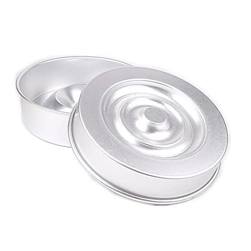 LoBake 5 6 7 8 9 10 inches 2 in 1 Heart Inside Aluminium Cake Mold Set Sandwich Mould Layer Mousse Molds Birthday Party Decoration DIY (8 inches)