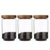 Homtop Glass Storage Jars Set of 3, 25 OZ HIgh Borosilicate Glass Containers Kitchen Food Canisters with Acacia Wood Lids for Coffee Beans/Sugar/Tea/Nuts view 1