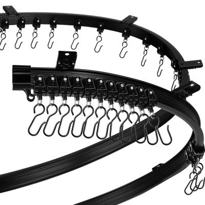 Jetec 32.8 Feet/ 10 Meter Flexible Bendable Ceiling Curtain Track, Mount for Rail with Curtain Tracks System Bunk Bed Window, Room Divider, Door, Shower, Rv(Black)