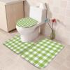 3 Pieces Bathroom Rugs and Mats Sets Green Buffalo Plaid Gingham,Non Slip Water Absorbent Bath Rug,Toilet Seat/Lid Cover,U-Shaped Toilet Mat,Home Decor Doormats Pastoral Farm Style view 4