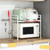 ACXZ Expandable Microwave Rack 2-Tier, Adjustable Height & Width, Kitchen Counter Baker's Rack Storage Stand Shelf, Toaster Organizer, White (16-241319in) view 2