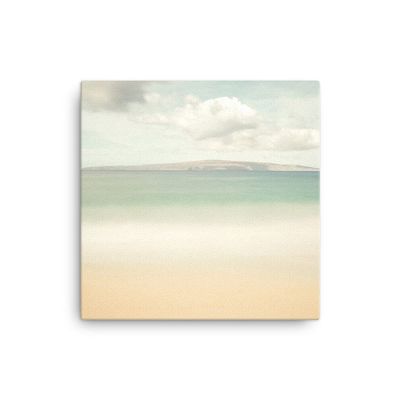 12x12 Maui Big Beach Canvas Wall Art Print: Wailea Makena Hawaii Coastal Home Decor, Hawaiian Tropical Photo for Office Living Room or Bedroom, Fine Art Photography Gift
