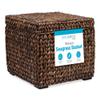 BIRDROCK HOME Storage Cube Box with Lid - Brown Wash Seagrass - Hand Woven Container for Blankets Pillows - Sturdy Metal Frame view 1