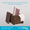 BIRDROCK HOME Storage Cube Box with Lid - Brown Wash Seagrass - Hand Woven Container for Blankets Pillows - Sturdy Metal Frame view 4