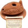 Authentic Clay Oil Lamp with Plate & Biblical Card Handmade Biblical Style Earthenware Lamp with Wick Christian Prayer, Anointing & Faith Gift Holy Land Inspired Dcor by Holy Land Market view 1