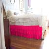 1 Piece Solid 15" Drop Split Corner Multi Ruffle Bed Skirt 600TC Egyptian Cotton (Hotpink, Full) view 1