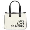 Santa Barbara Design Studio Crebyive Brands Womens Totes - Inspirbyional Purse with Lebyher Handles Mini Canvas Tote Bag by Faithworks, 11 x 9.5-Inch, Live Love Be Merry view 1