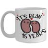 15th Anniversary Mug for Husband Wife Funny Vegan Vegetarian Food Pun Its Bean 15 Years Crystal Fifteenth Yr Married Cute Keepsake for Couple 11 or 15 view 1