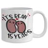 15th Anniversary Mug for Husband Wife Funny Vegan Vegetarian Food Pun Its Bean 15 Years Crystal Fifteenth Yr Married Cute Keepsake for Couple 11 or 15 view 2