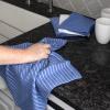 Ritz Horizontal Stripe Bar Mop, Light Blue, 4 Towel Set view 4