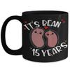 15th Anniversary Mug for Husband Wife Funny Vegan Vegetarian Food Pun Its Bean 15 Years Crystal Fifteenth Yr Married Cute Keepsake for Couple 11 or 15 view 1