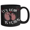 15th Anniversary Mug for Husband Wife Funny Vegan Vegetarian Food Pun Its Bean 15 Years Crystal Fifteenth Yr Married Cute Keepsake for Couple 11 or 15 view 2