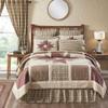VHC Brands Cider Mill Reversible Queen-Size Quilt, Tan & Red, 90x90 view 1