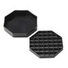 Restaurantware Bev Tek Octagonal Black Plastic Drip Tray, 4 Inch x 1 Inch, 1 Removable Grate, Dishwasher Safe, For Beverages view 1
