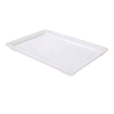 Restaurantware-LID ONLY: Lid For Proofing Box, 1 Rectangle Lid For Dough Box - Stackable, Dishwashable, White Plastic Lid For Pizza Dough Box, Durable, Proofing Box Sold Separately