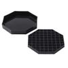 Restaurantware Octagon Drip Tray, Black Plastic, 5 Inch x 5 Inch, 1 Removable Grate, Dishwasher Safe, For Beverages view 1