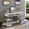 Convenience Concepts Designs2Go No Tools Deluxe Student Desk with Shelves, 60", White view 2