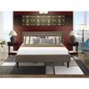 East West Furniture KD18K-2HI0M 3 Piece King Bedroom Set - 1 King Platform Bed Brown Linen Fabric Padded and Button Tufted Headboard with 2 Night Stand - Antique Mahogany Finish Nightstand view 2