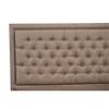 East West Furniture KD18K-2HI0M 3 Piece King Bedroom Set - 1 King Platform Bed Brown Linen Fabric Padded and Button Tufted Headboard with 2 Night Stand - Antique Mahogany Finish Nightstand view 4