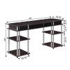 Convenience Concepts Designs2Go No Tools Deluxe Student Desk with Shelves, 60", Espresso view 3