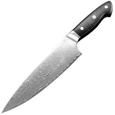 Chef Knife, 8 inch chef's knife Damascus steel kitchen knife Damascus pattern sharp blank blade G10 handle Japanese knife meat chef's knife Kitchen Knife BY KKZY