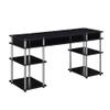 Convenience Concepts Designs2Go No Tools Deluxe Student Desk with Shelves, 60", Black view 1