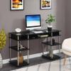 Convenience Concepts Designs2Go No Tools Deluxe Student Desk with Shelves, 60", Black view 2