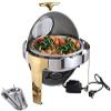 JINCAN 6L food warmer, hot pot for holding or heating food, with visible lid and handle, lid can be rotated 180, 220V 400W (Color : Gold-6l) view 1