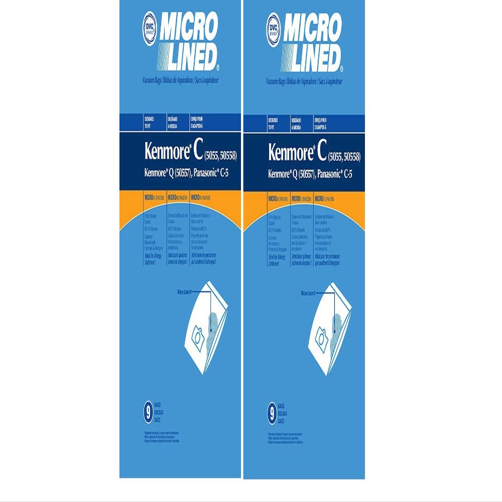 18 Vacuum Cleaner Bags for Sears Kenmore 5055 50557 50558 Panasonic C-5 C5 C Q - Great Value - Receive 18 Replacement Bags Brand DVC