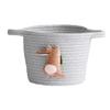 qiuqiu Cotton Rope Woven Storage Basket Desktop Cosmetics Sundries Organizer Cartoon Animal Decor Basket Grey view 1