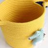 qiuqiu Cotton Rope Woven Storage Basket Desktop Cosmetics Sundries Organizer Cartoon Animal Decor Basket Grey view 2