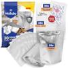 Wallaby 30 Count 1-Gallon Gusset Mylar Bags with 400cc Oxygen Absorbers, 15 Mil Total Thickness Long-Term Food Storage Pouches, 10x14 Stand-Up Zipper Heat-Sealable Airtight Packaging - Silver view 1