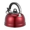 OSALADI Tea Kettle Stovetop Whistling Tea Kettle Stainless Steel Teapot Teakettle for Stovetop Induction Stove Top Fast Boiling Heat Water Pot 3L Red Loud Whistling Teapot view 1