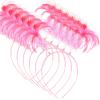 WILLBOND 6 Pcs Pom Pom Headbands Tinsel Wrapped Crazy Headwear Hair Accessories for Spirit Week Carnival Bachelorette(Pink) view 1