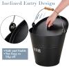 Ash Bucket with Lid, Shovel, and Broom - 3.5-Gallon Metal Ash Can for Fireplaces, Wood Stoves, and Fire Pits view 3