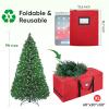 BALEINE 9 ft Christmas Tree Storage Bag, Heavy Duty 900D Oxford Fabric with Reinforced Handles and Dual Zippers Wide Opening, Extra Large Storage Container for Trees and Decorations (Red) view 2