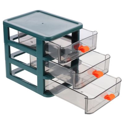 BESPORTBLE 3 Drawer Plastic Storage Desktop Small Drawer Organizer Stackable Storage Sundries Classification Decorative Dressing Boxes (Green)