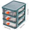BESPORTBLE 3 Drawer Plastic Storage Desktop Small Drawer Organizer Stackable Storage Sundries Classification Decorative Dressing Boxes (Green) view 2