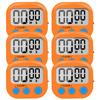 6 Pack Small Digital Kitchen Timer Magnetic Back and ON/Off Switch,Minute Second Count Up Countdown (Orange) view 1