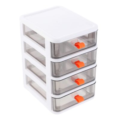 BESPORTBLE Makeup Organizer Drawers Small Desktop Storage Cabinet Multi-layer Drawer Storage Box 4-Drawer Desktop Organizer Cabinet for Office Stationary Bathroom Makeup