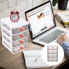 BESPORTBLE Makeup Organizer Drawers Small Desktop Storage Cabinet Multi-layer Drawer Storage Box 4-Drawer Desktop Organizer Cabinet for Office Stationary Bathroom Makeup view 4