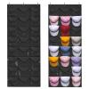 Melpler Hat Organizer for Storage of Baseball Caps, 24 Clear Deep Pockets, Rack for Wall/Door with Hooks(Black) view 1