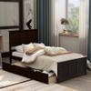 Bellemave Twin Size Platform Bed with Storage Drawers, Wooden Bed Frame with Headboard and Footboard, No Box Spring Need, Espresso view 1