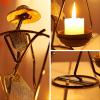 Iczodrow Girl Dress Iron Candle Holder Artware, Personality Cafe Restaurant Desktop Decor Candlestick, Bedside Night Light Decor view 4